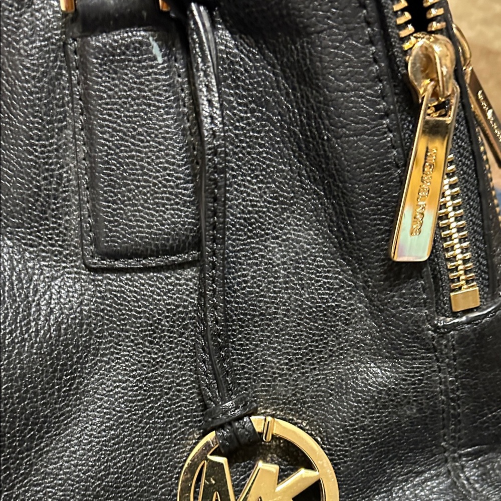 MICHAEL Michael Kors Black Satchel with Gold Accents - Picture 4 of 12